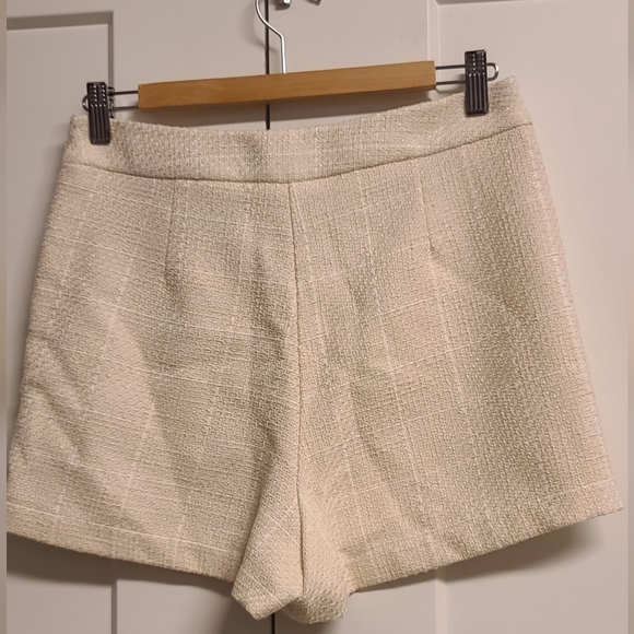 NWT Zara TEXTURED PLAID SKORT ECRU 7484/027 Size S - Picture 6 of 12